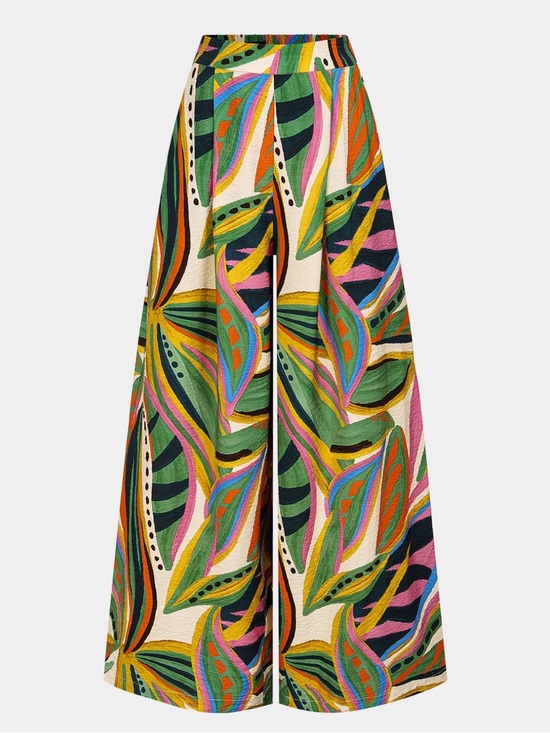 Micas Pants - Wide-Leg Printed Palazzo Pants in Multicolor